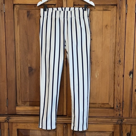 NWT Soft Surroundings Blue & White Striped Cotton Stretch Ankle Pants XS - Picture 7 of 15